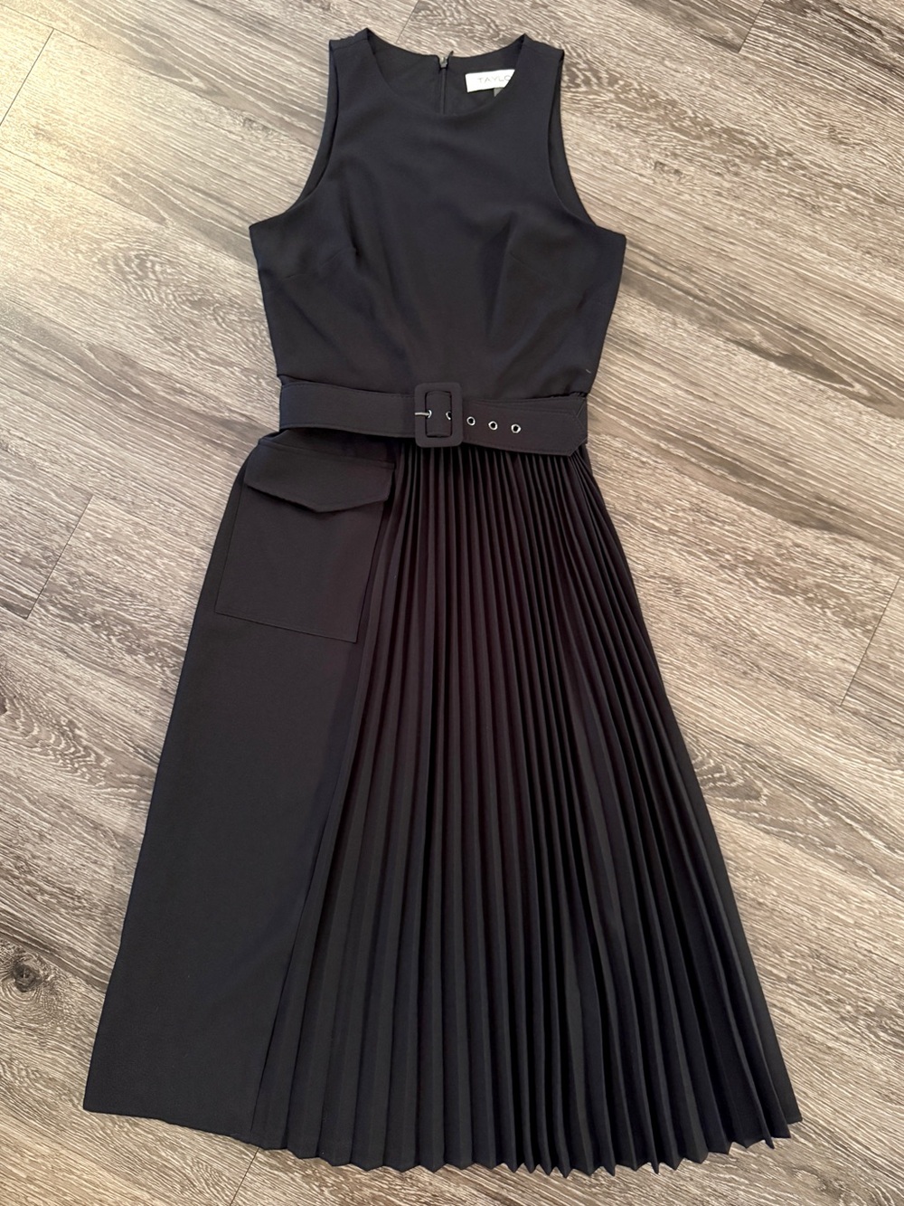 Taylor Pleated Belted Sleeveless Midi Dress - Picture 1 of 6